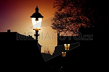 Pouliční lampa, osvětlení, slunce