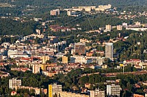 Liberec, centrum, letecky