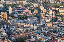 Liberec, centrum, letecky, město